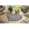 Kusový koberec Twin Supreme 103856 Coron Black/Cream kruh – na ven i na doma