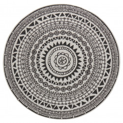 Kusový koberec Twin Supreme 103856 Coron Black/Cream kruh – navenek i dovnitř