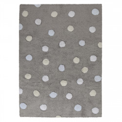 Pro zvířata: Pratelný koberec Tricolor Polka Dots Grey-Blue