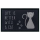 Protiskluzová rohožka Life is better with a cat 104493 Anthracite/Grey - na ven i na doma