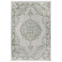 Kusový orientální koberec Flatweave 104819 Cream/Green – na ven i na doma