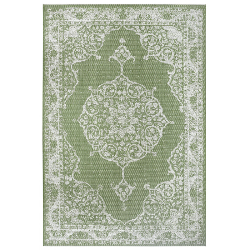 Kusový orientální koberec Flatweave 104820 Green/Cream