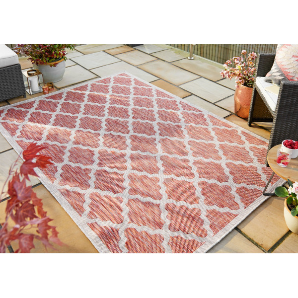 Kusový koberec Florence Alfresco Padua Red/Beige – na ven i na doma