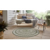 Kusový koberec Mujkoberec Original Flatweave 104858 Green/Cream kruh – na ven i na doma