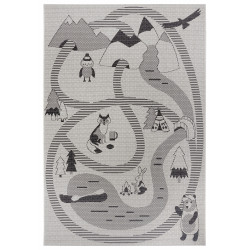 Dětský kusový koberec Flatweave Kids Rugs 104880 Cream/Black