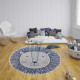 Dětský kusový koberec Mujkoberec Original Flatweave Kids Rugs 104882 Cream/Blue kruh – na ven i na doma