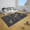 Dětský kusový koberec Flatweave 104885 Black/Cream