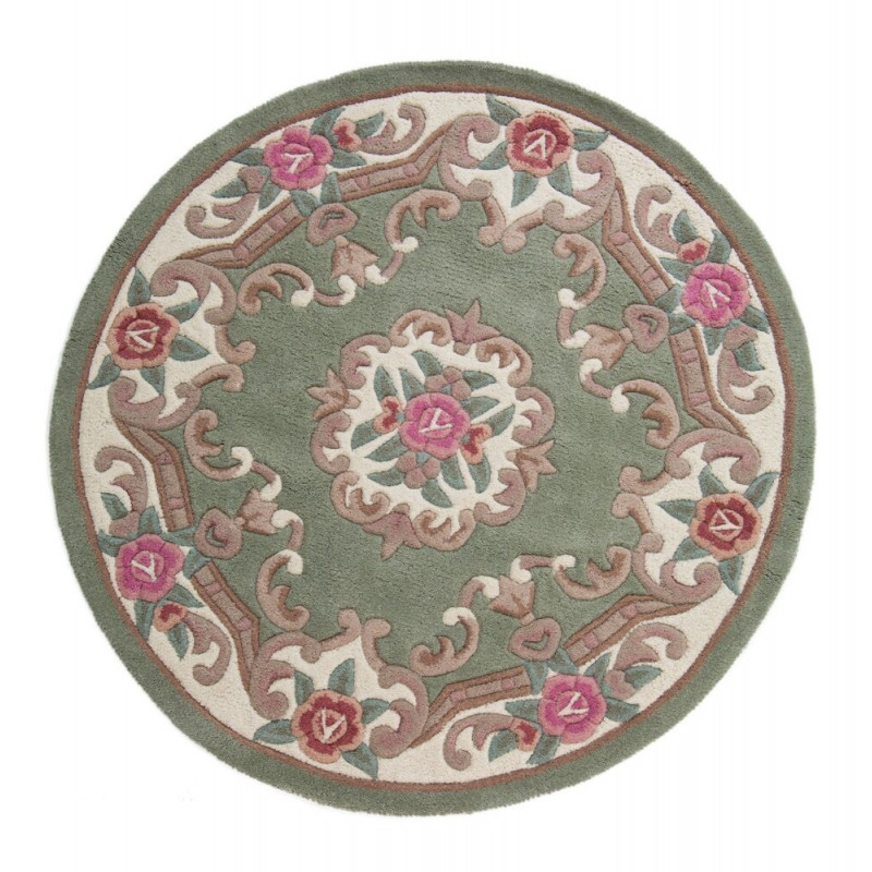 Ručně všívaný kusový koberec Lotus premium Green kruh