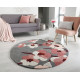 Ručně všívaný kusový koberec Infinite Blossom Charcoal/Pink kruh