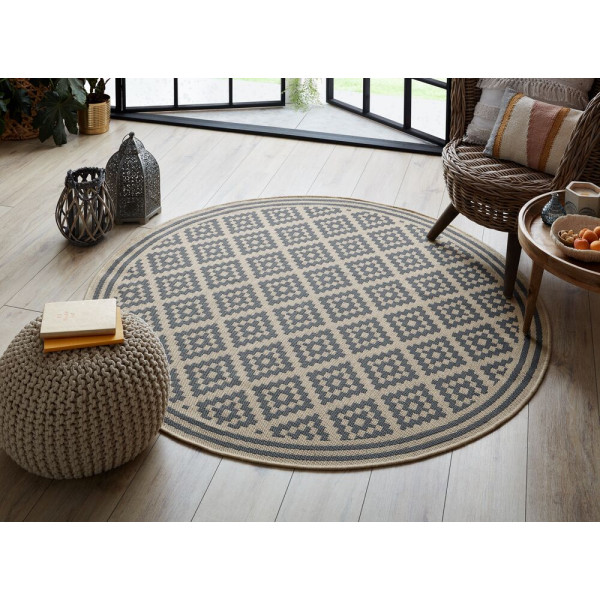 Kusový koberec Florence Alfresco Moretti Beige/Anthracite kruh