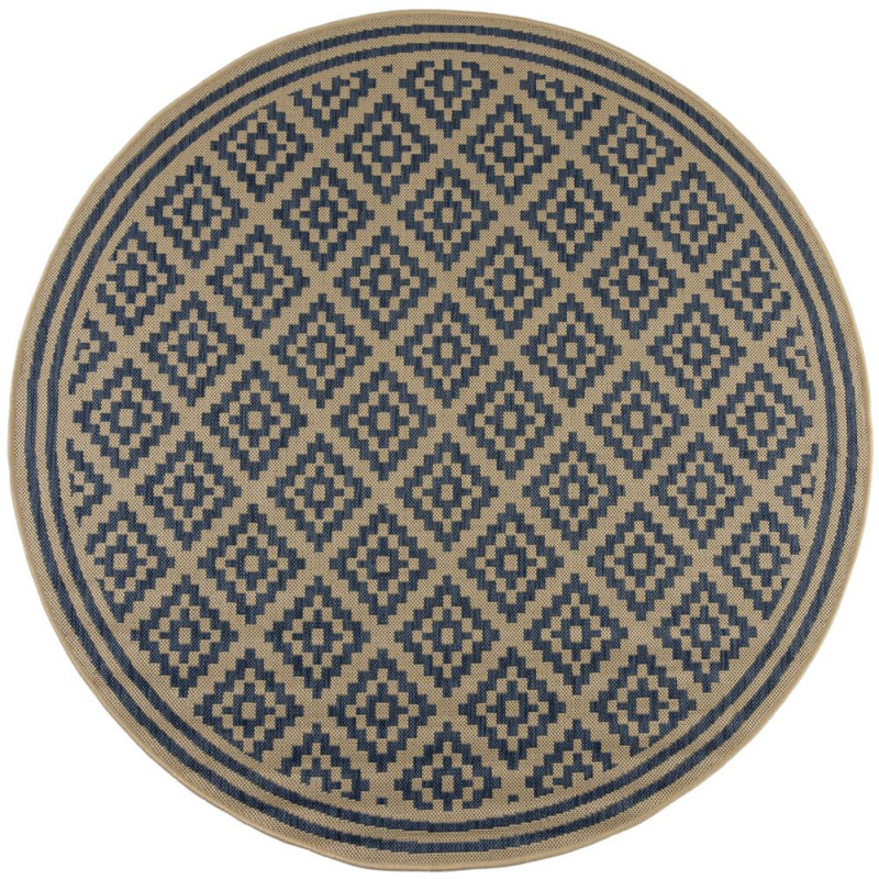 Kusový koberec Florence Alfresco Moretti Blue/Beige kruh
