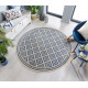 Kusový koberec Florence Alfresco Moretti Blue/Beige kruh – na ven i na doma