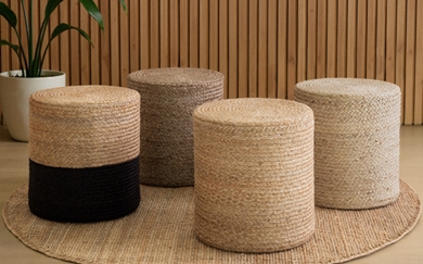 Sedací vak JUTTA POUF 106237 Beige/Black