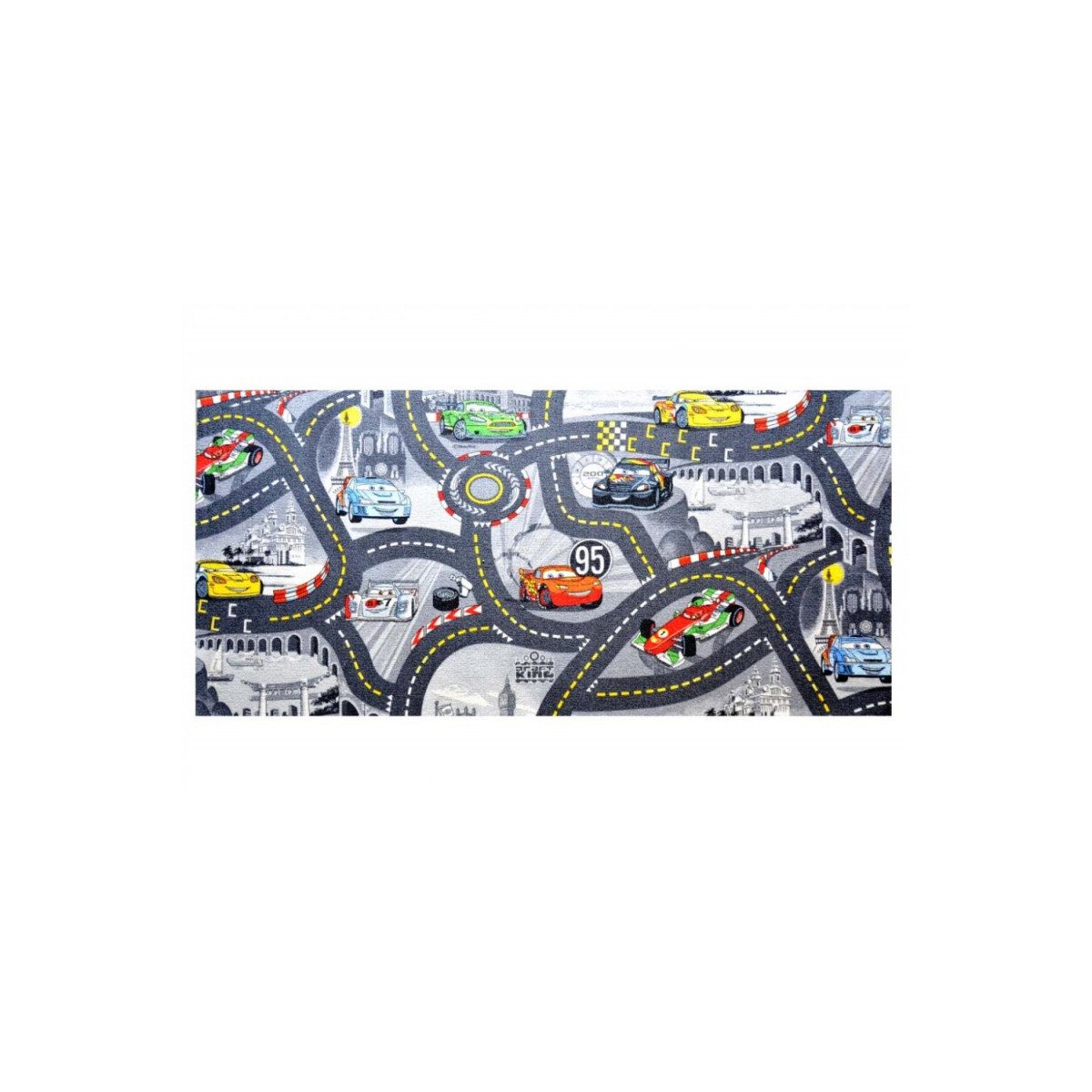 AKCE: 260x530 cm Dětský metrážový koberec The World of Cars 97 šedý