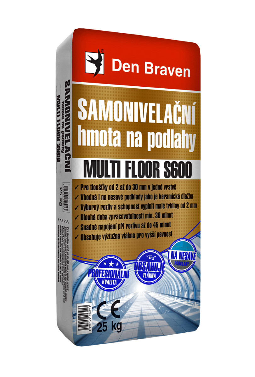 Levně Den Braven Samonivelační stěrková hmota na podlahy MULTI FLOOR S600 - 25 kg