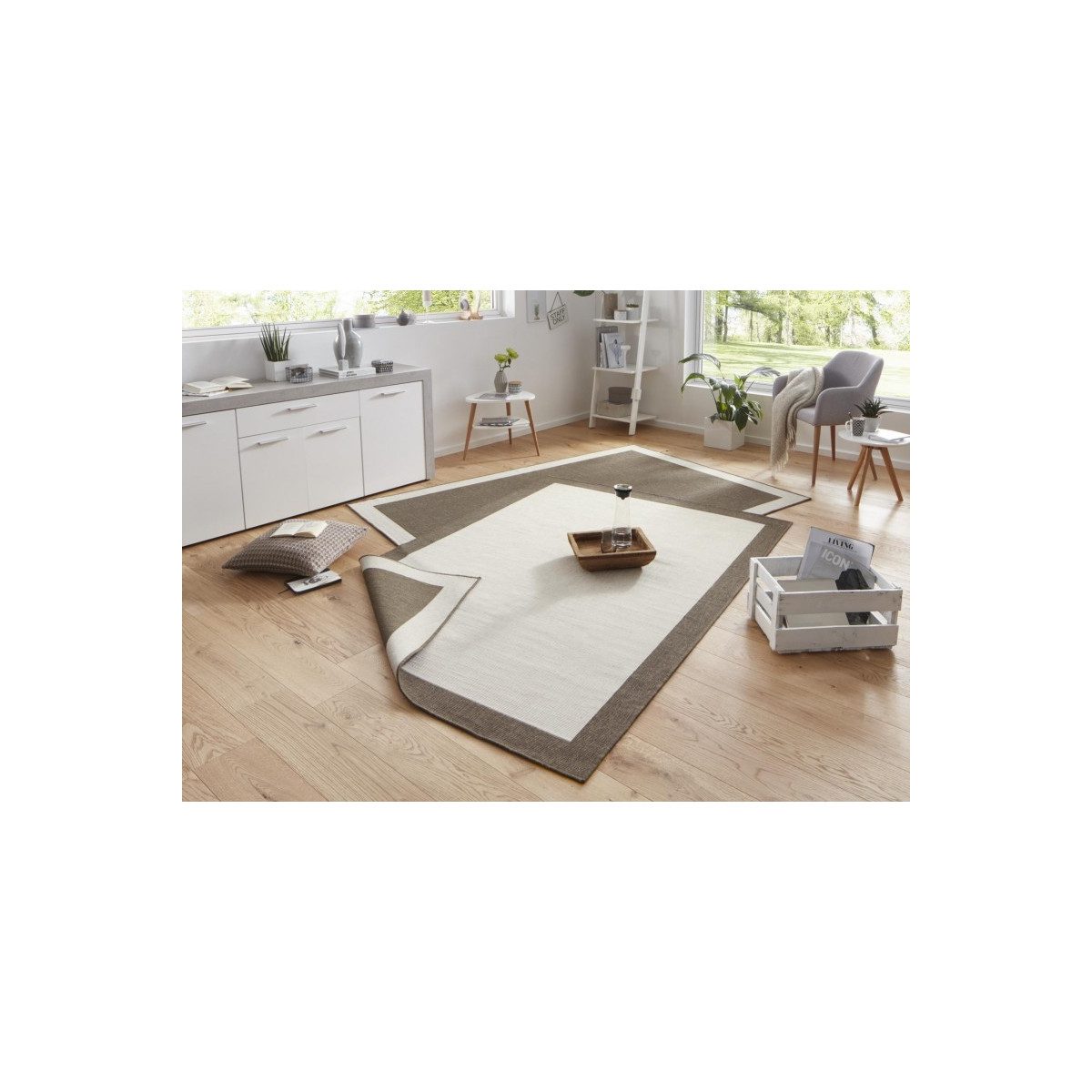 AKCE: 200x290 cm Kusový koberec Twin-Wendeteppiche 103107 creme braun – na ven i na doma