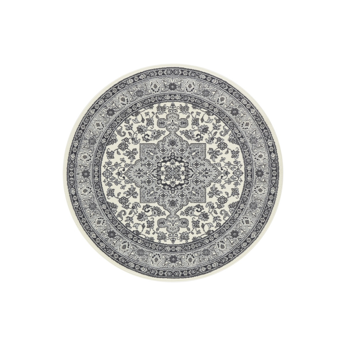 AKCE: 160x160 (průměr) kruh cm Kruhový koberec Mirkan 104107 Cream/Grey