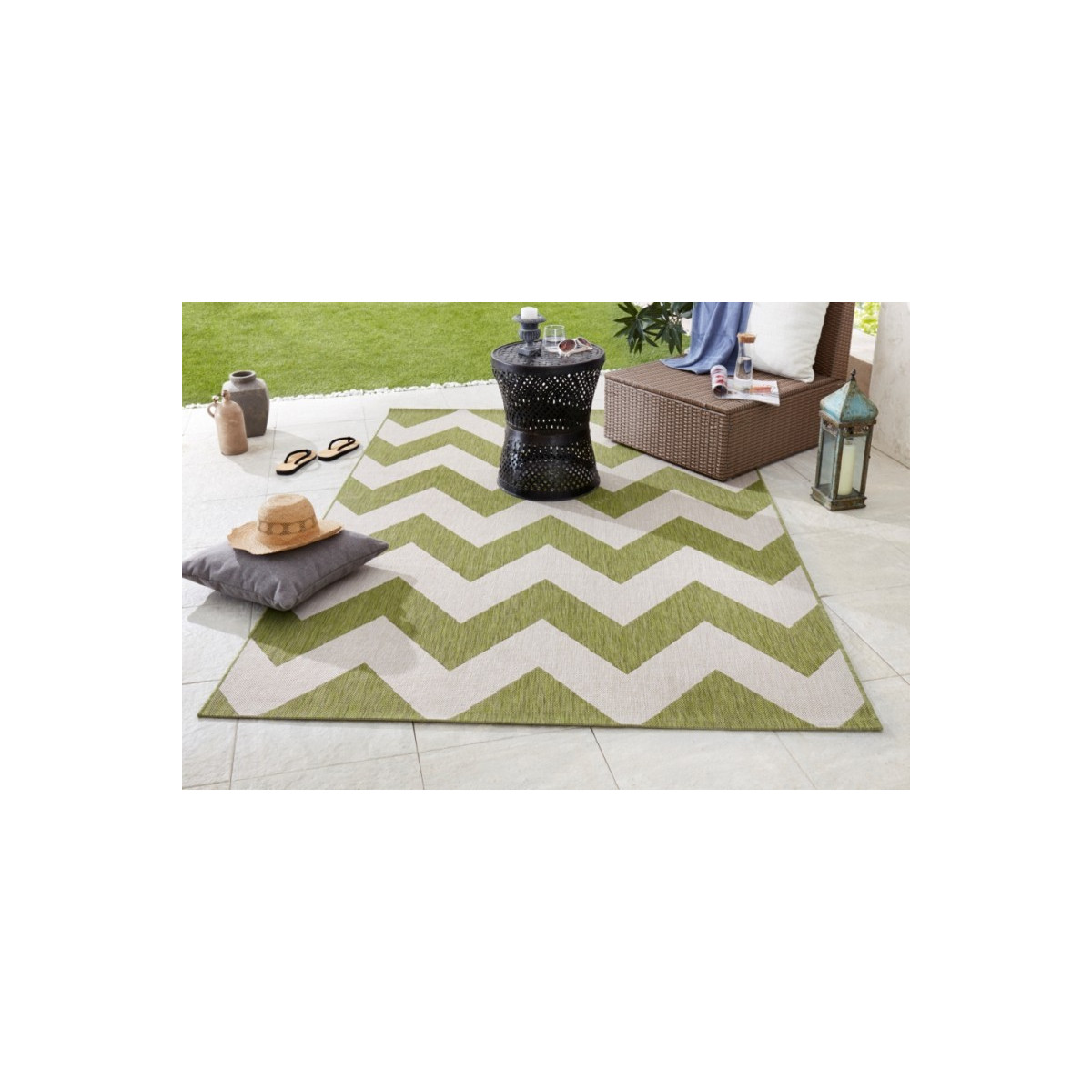 AKCE: 120x170 cm Kusový koberec Meadow 102736 grün/beige – na ven i na doma