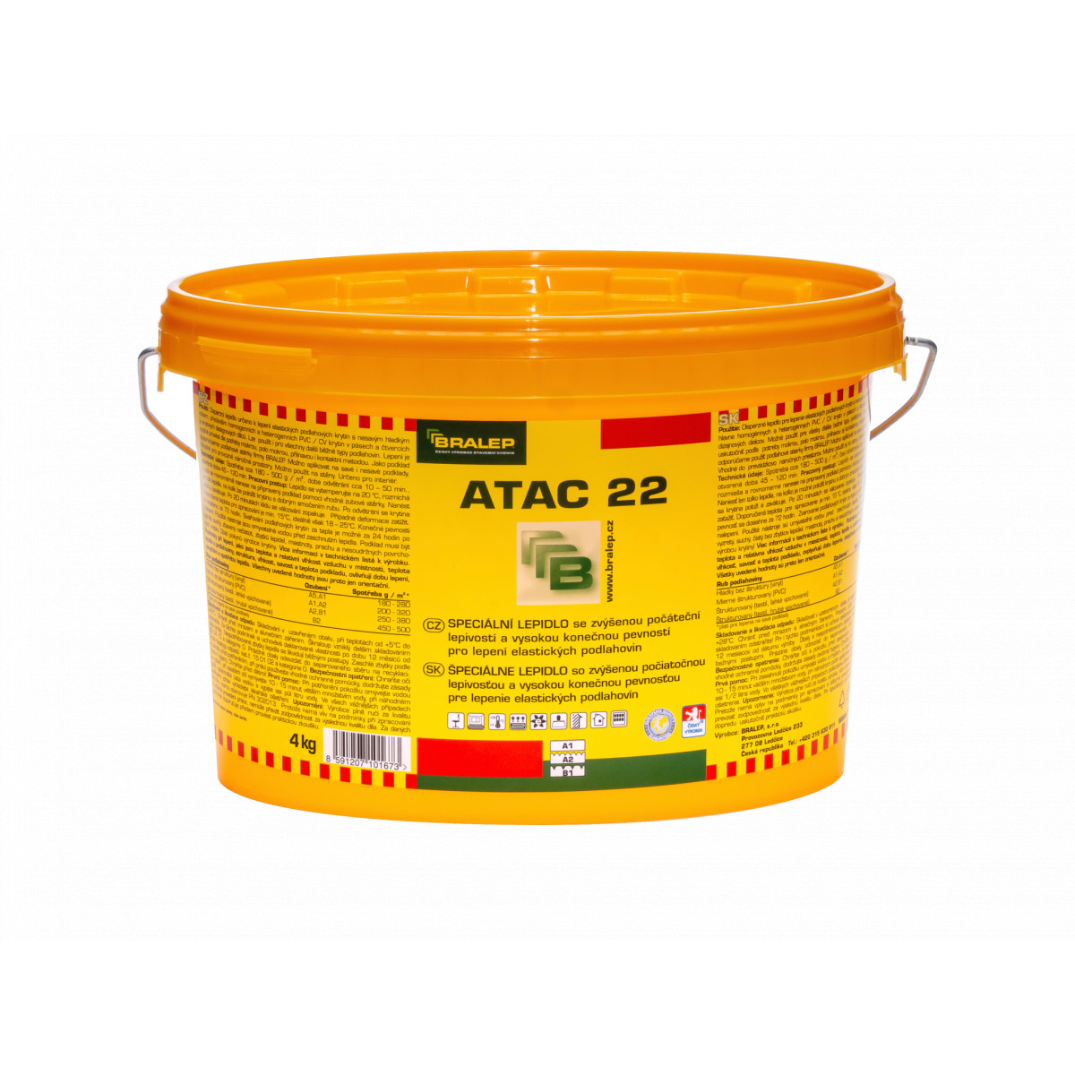 Disperzní lepidlo na vinyl, PVC a linoleum Bralep ATAC 22