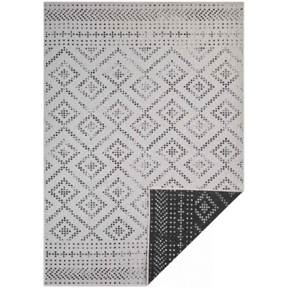 Kusový koberec Mujkoberec Original Nora 105005 Black Creme – na ven i na doma