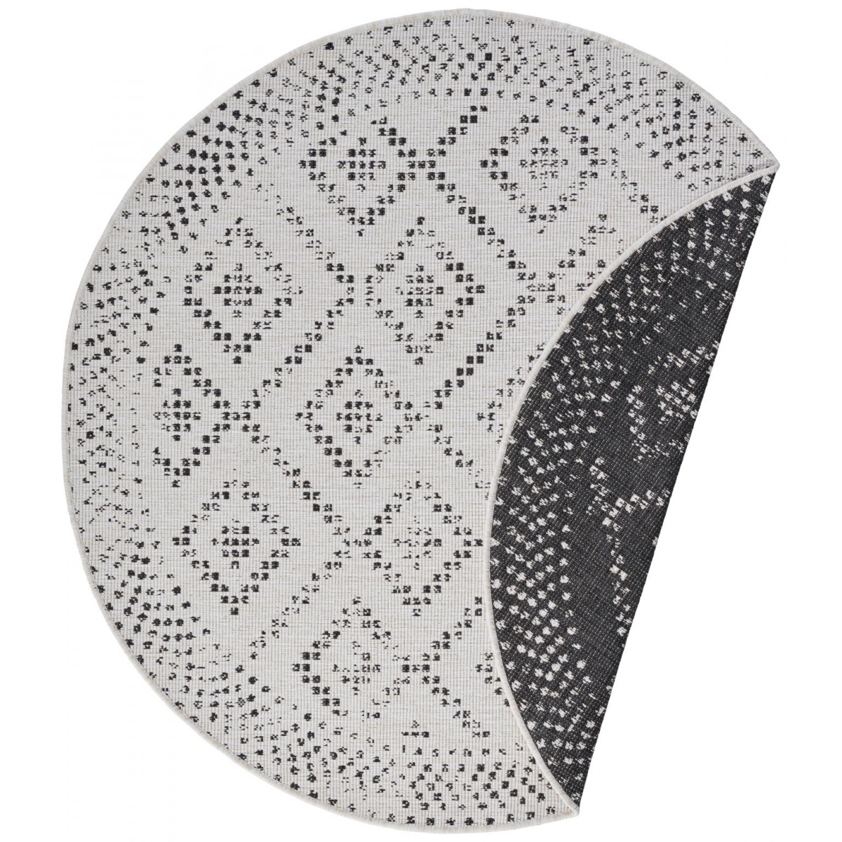 Kusový koberec Mujkoberec Original Nora 105005 Black Creme kruh