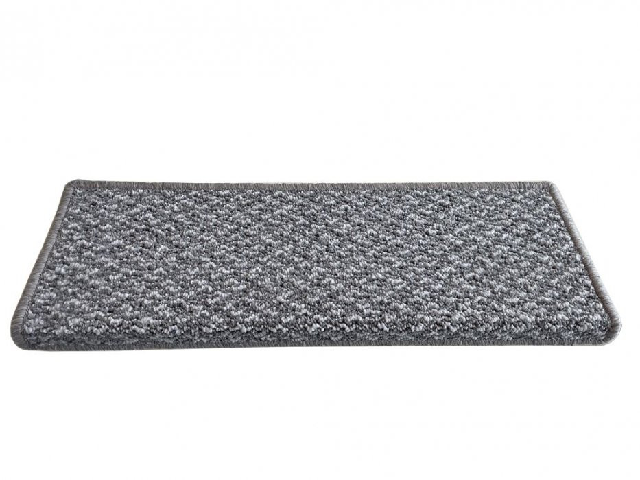 Levně Vopi koberce Nášlapy na schody Toledo šedé obdélník, samolepící - 25x80 obdélník (rozměr včetně ohybu)