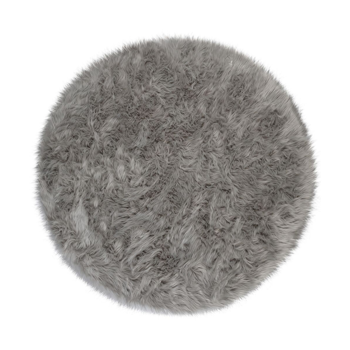 Kusový koberec Faux Fur Sheepskin Grey kruh