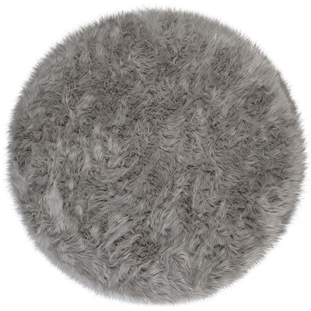 Levně Flair Rugs koberce Kusový koberec Faux Fur Sheepskin Grey kruh - 120x120 (průměr) kruh cm