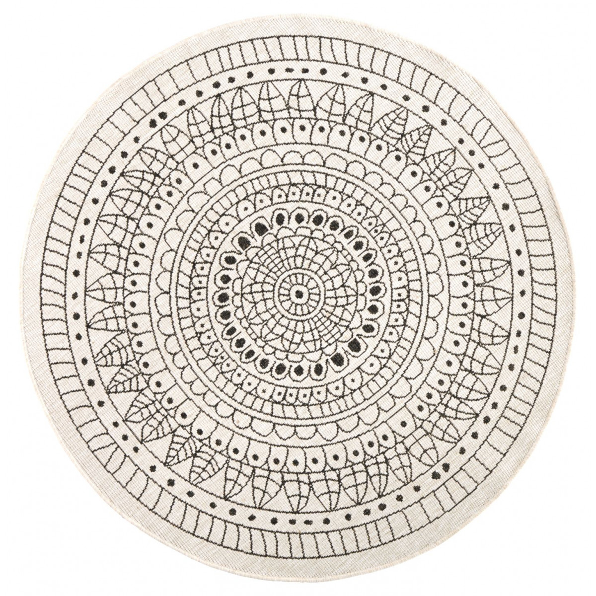 Kusový koberec Twin-Wendeteppiche 103101 creme schwarz kruh