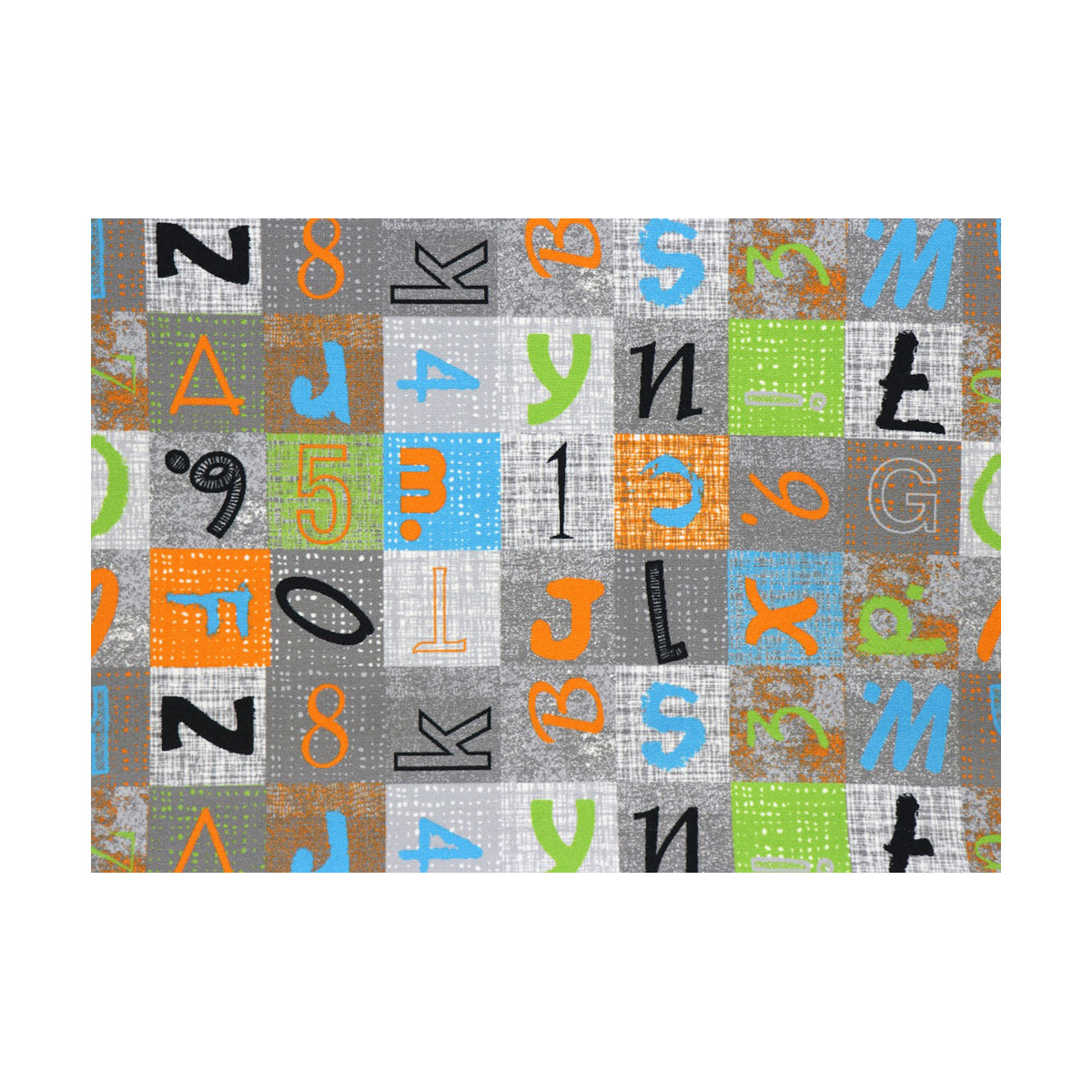 Dětský metrážový koberec Alphabet 129