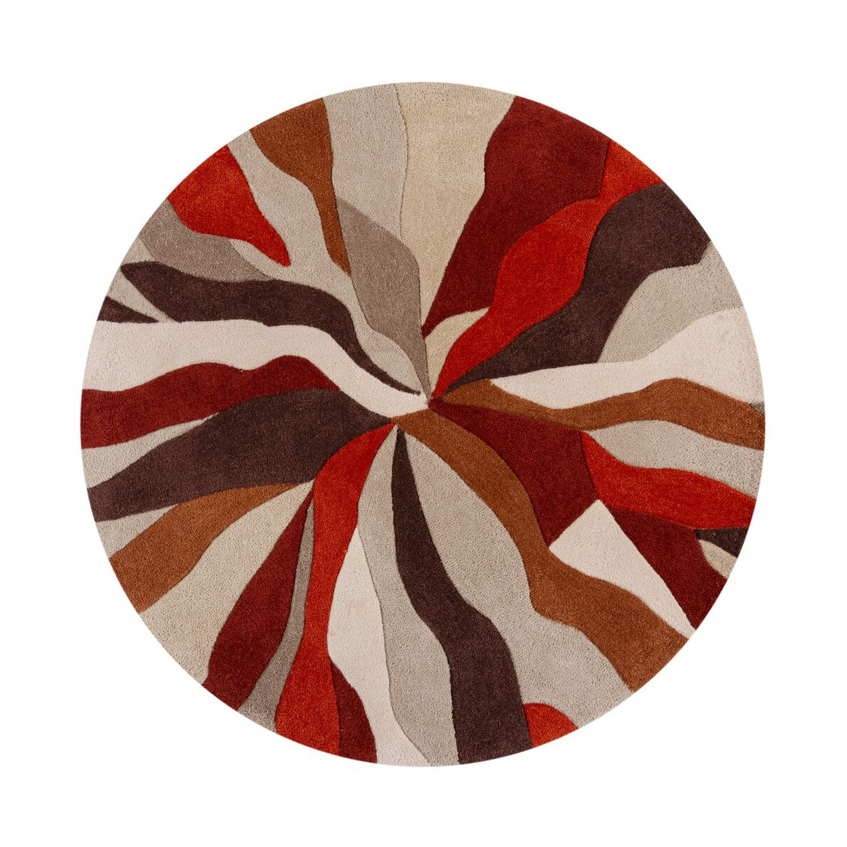 Ručně všívaný kusový koberec Infinite Splinter Orange kruh