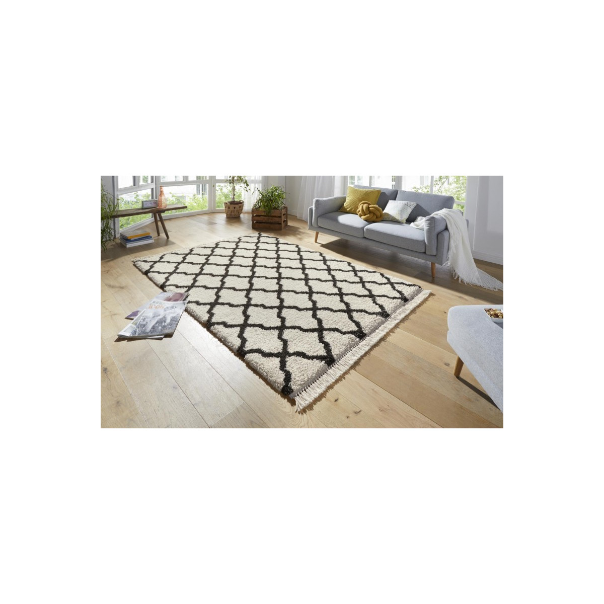 AKCE: 80x200 cm Kusový koberec Desiré 103328 Creme Schwarz