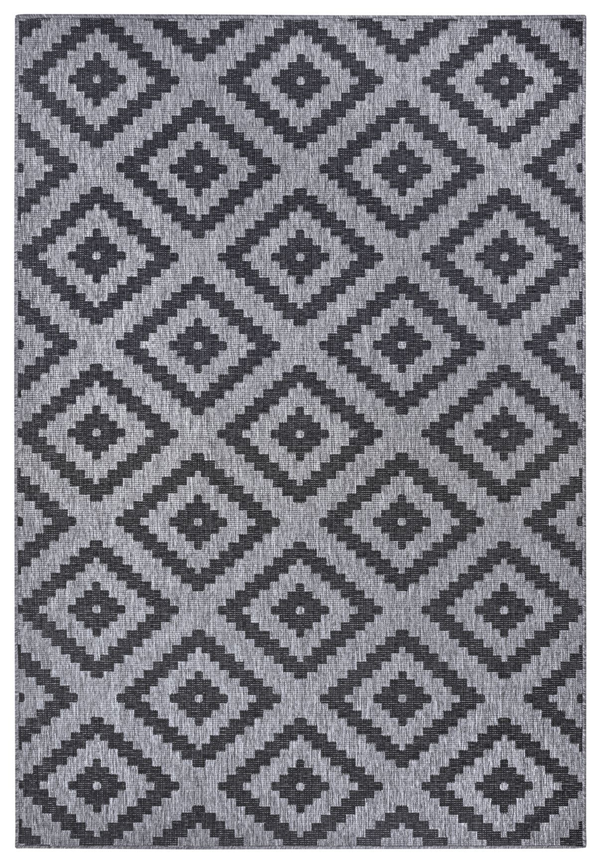 Levně NORTHRUGS - Hanse Home koberce Kusový koberec Twin-Wendeteppiche 105461 Night Silver – na ven i na doma - 80x350 cm