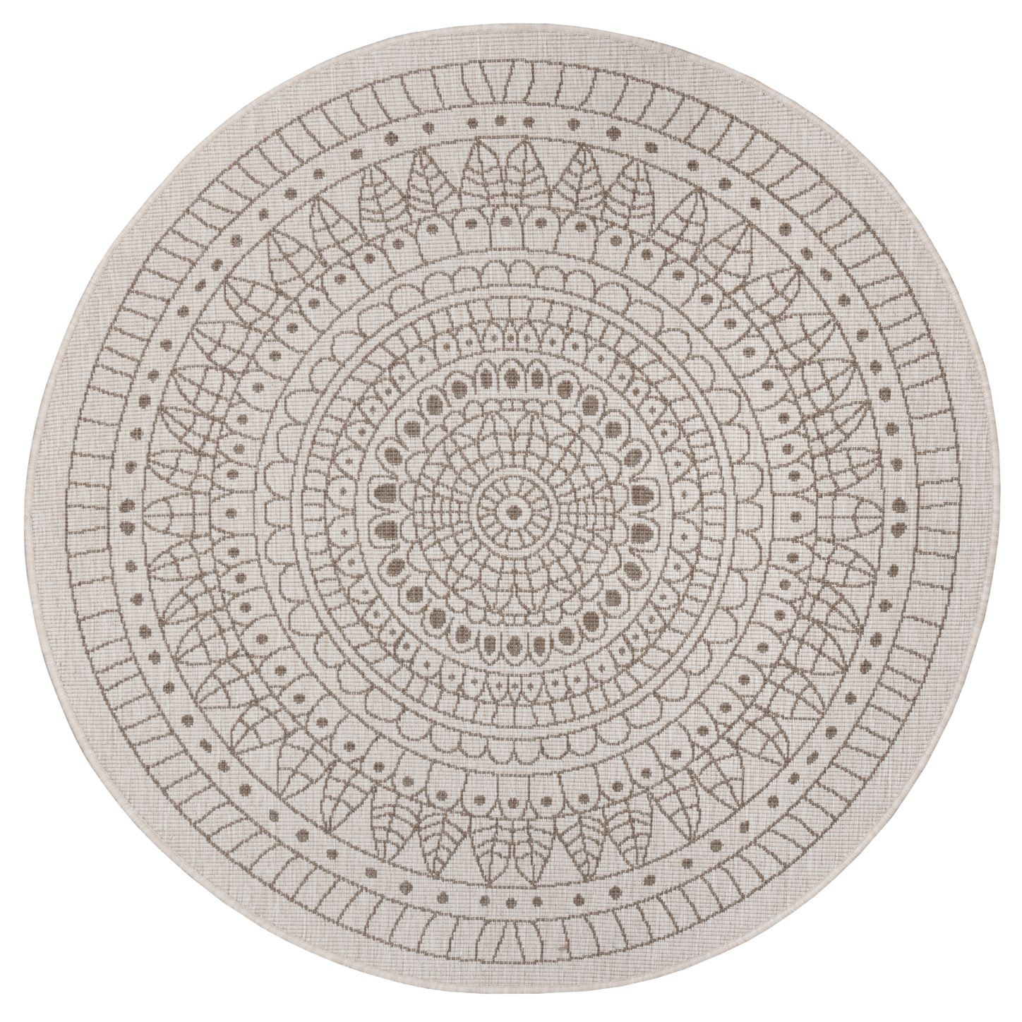 Levně NORTHRUGS - Hanse Home koberce Kusový koberec Twin-Wendeteppiche 105475 Linen kruh – na ven i na doma - 100x100 (průměr) kruh cm