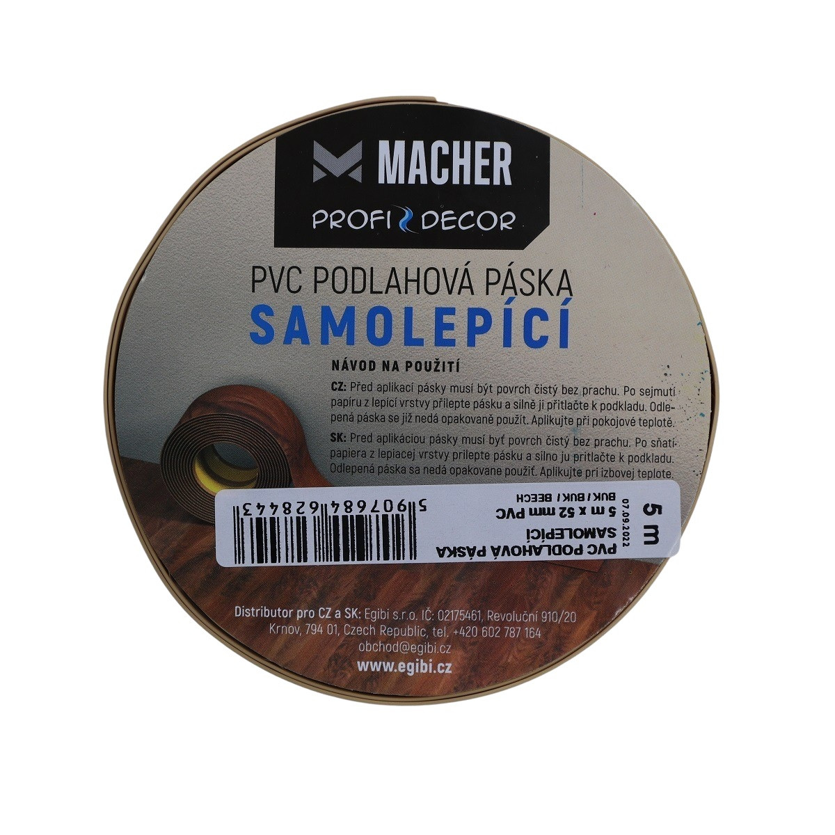 Levně Macher PVC podlahová páska SAMOLEPÍCÍ Buk - Délka: 5 m