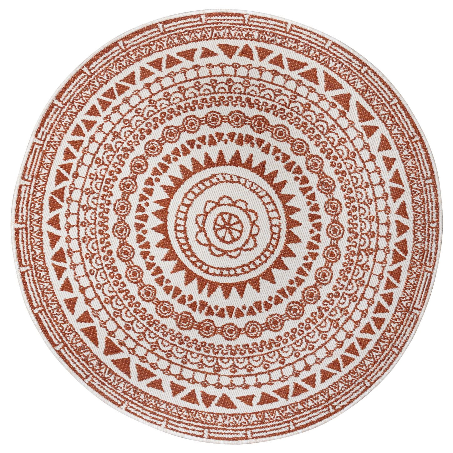 Levně NORTHRUGS - Hanse Home koberce Kusový koberec Twin Supreme 105427 Coron Cayenne kruh – na ven i na doma - 200x200 (průměr) kruh cm