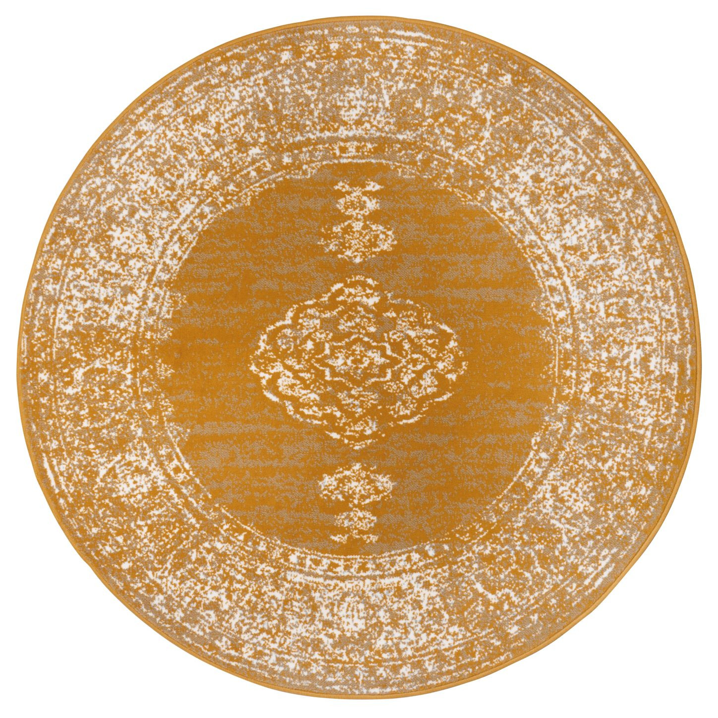 Levně Hanse Home Collection koberce Kusový koberec Gloria 105518 Mustard kruh - 160x160 (průměr) kruh cm