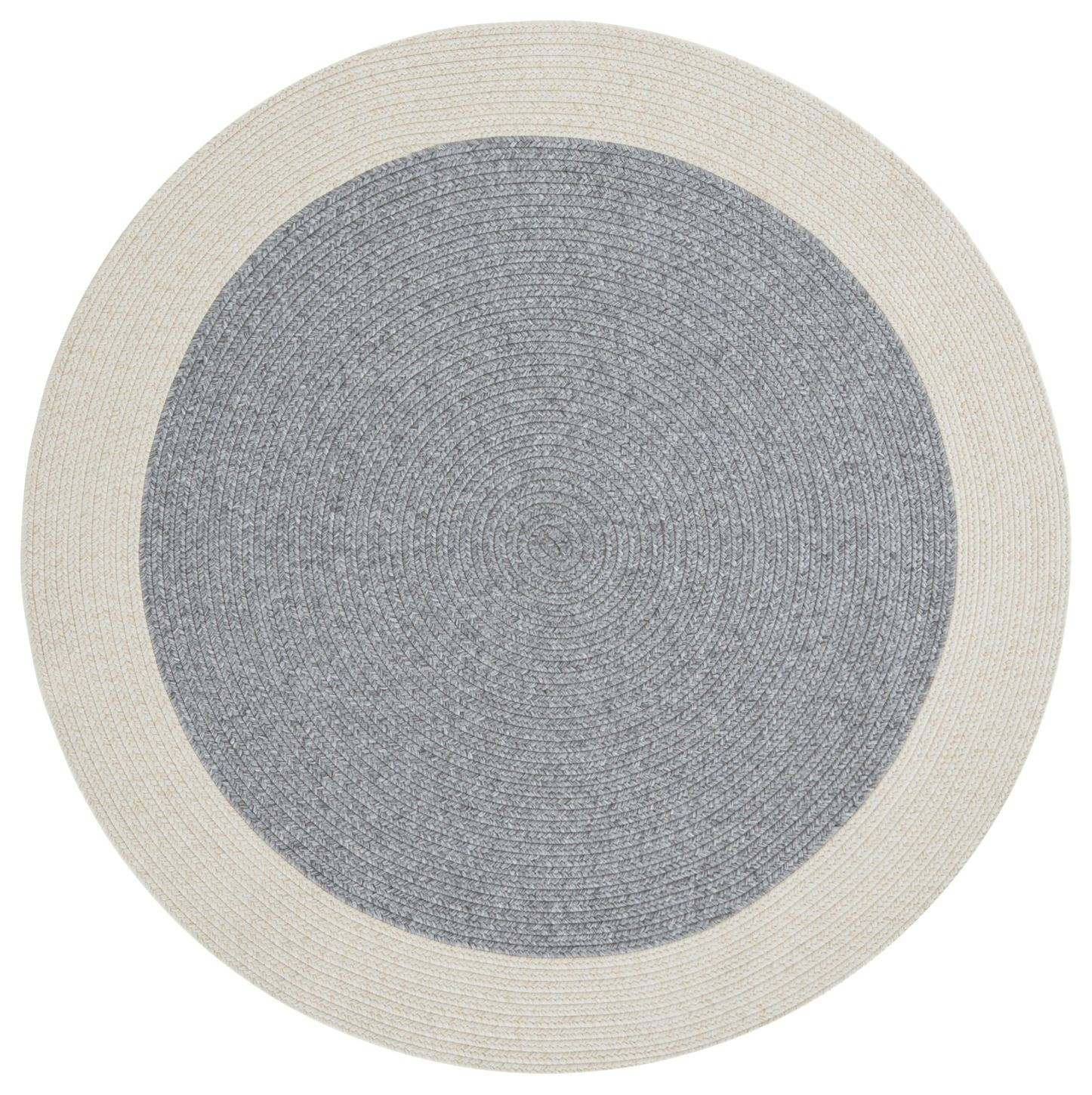 Levně NORTHRUGS - Hanse Home koberce Kusový koberec Braided 105555 Grey Creme kruh – na ven i na doma - 150x150 (průměr) kruh cm