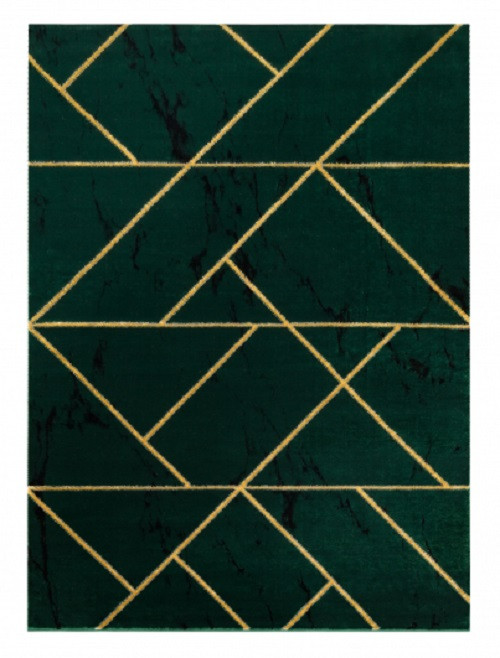 Levně Dywany Łuszczów Kusový koberec Emerald geometric 1012 green and gold - 80x150 cm