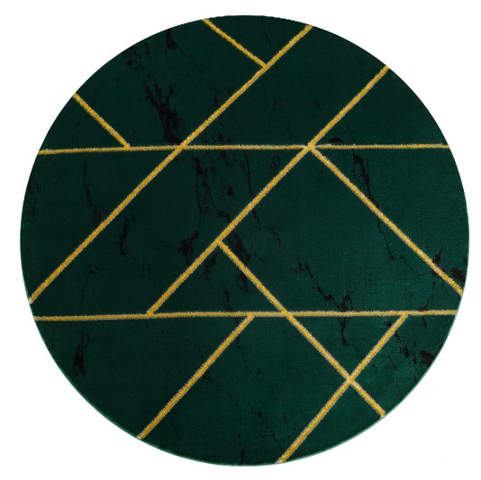 Levně Dywany Łuszczów Kusový koberec Emerald geometric 1012 green and gold kruh - 160x160 (průměr) kruh cm