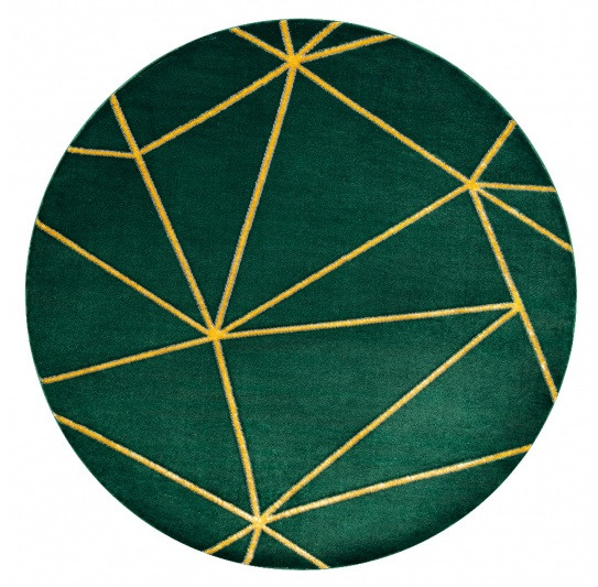 Levně Dywany Łuszczów Kusový koberec Emerald 1013 green and gold kruh - 200x200 (průměr) kruh cm