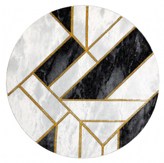 Levně Dywany Łuszczów Kusový koberec Emerald 1015 black and gold kruh - 200x200 (průměr) kruh cm
