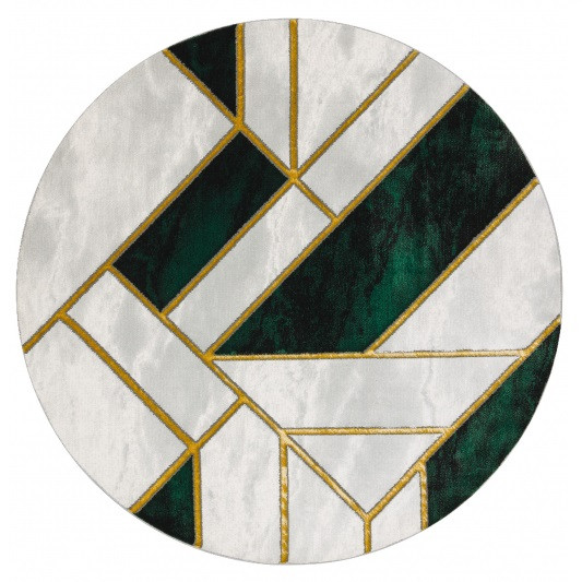 Levně Dywany Łuszczów Kusový koberec Emerald 1015 green and gold kruh - 120x120 (průměr) kruh cm