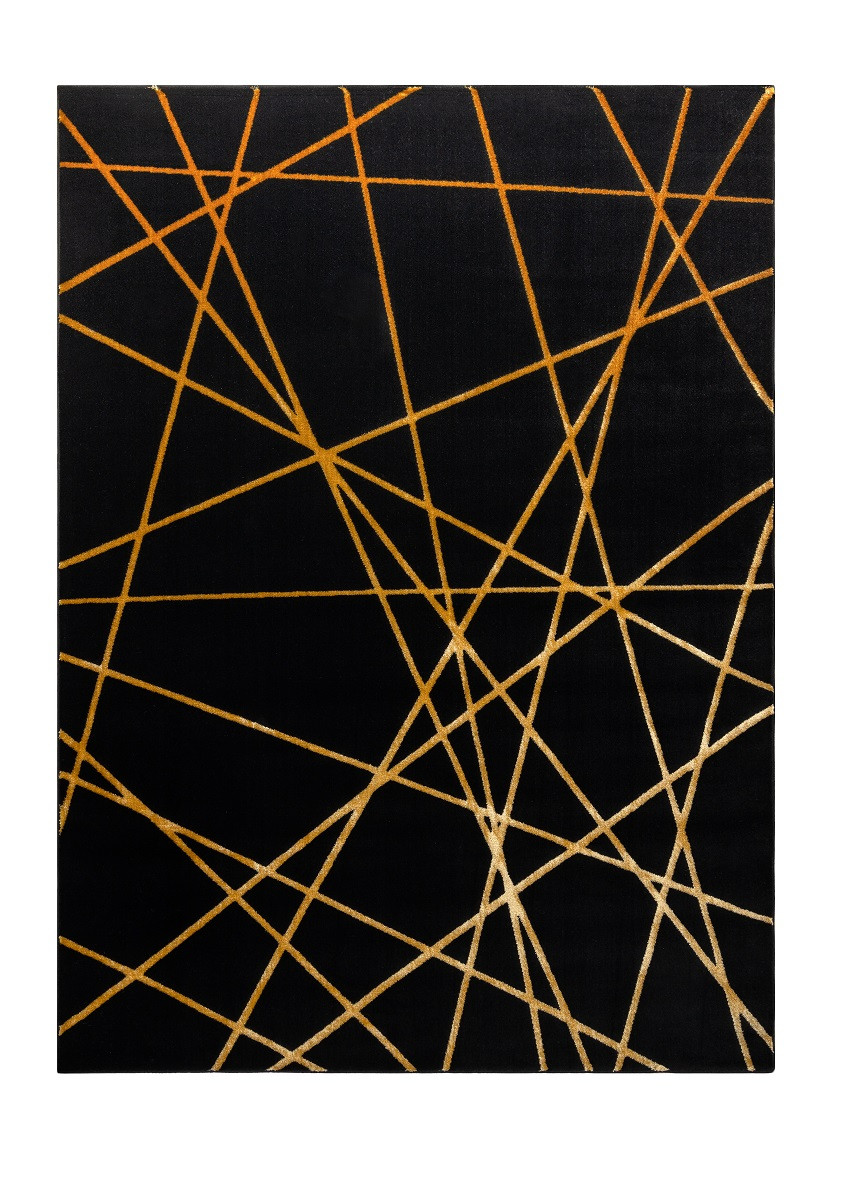 Levně Dywany Łuszczów Kusový koberec Gloss 406C 86 geometric black/gold - 240x330 cm