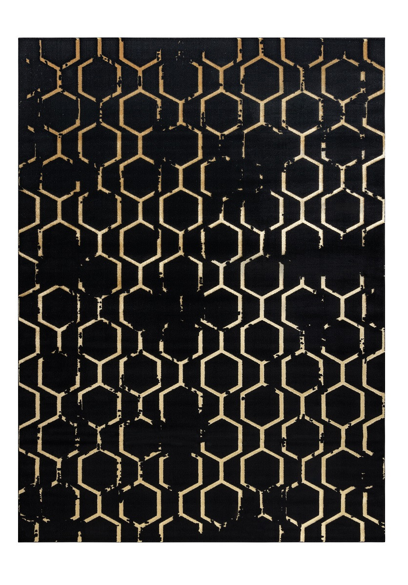 Levně Dywany Łuszczów Kusový koberec Gloss BB407C C72 86 black/gold - 160x220 cm