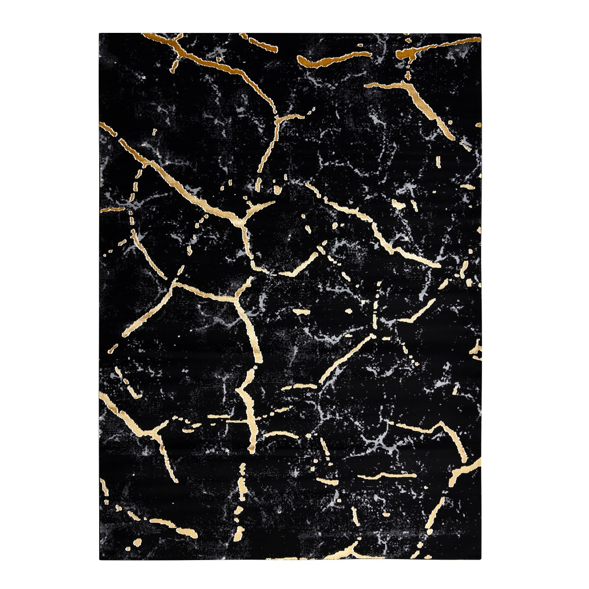 Kusový koberec Gloss 410A 86 3D mramor black/gold