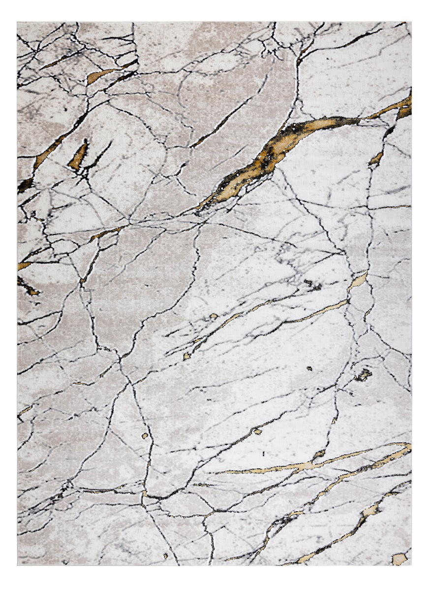 Levně Dywany Łuszczów Kusový koberec Gloss 529A 53 3D mramor ivory/beige - 140x190 cm