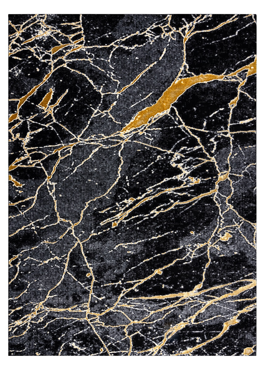 Levně Dywany Łuszczów Kusový koberec Gloss 529A 82 3D mramor black/grey - 160x220 cm