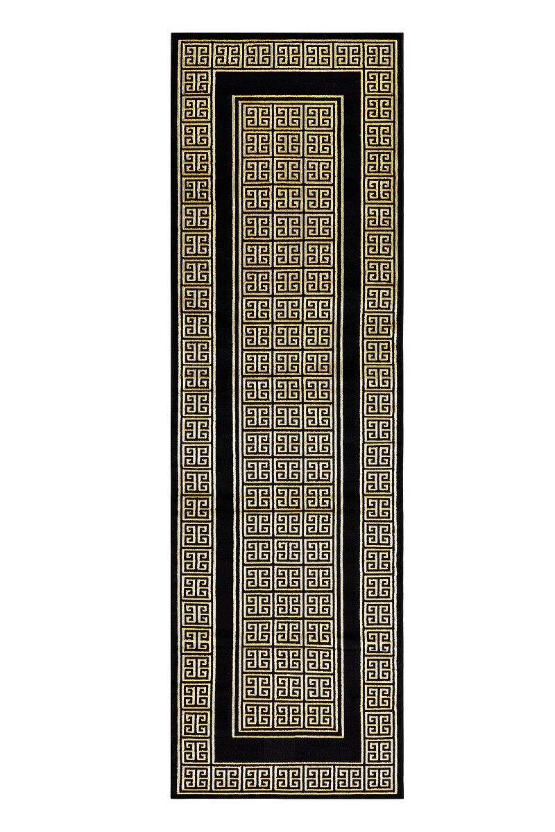 Levně Dywany Łuszczów Běhoun Gloss 6776 86 greek black/gold - 80x200 cm