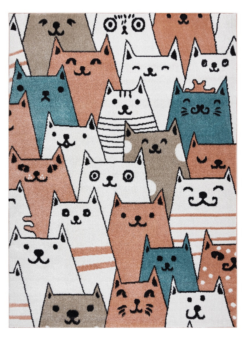 Dětský kusový koberec Fun Gatti Cats pink